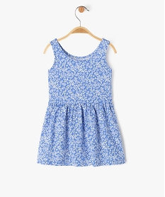 robe a bretelles a motifs fleuris bebe fille bleuE691901_3