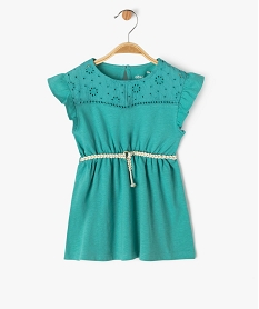 GEMO Robe sans manches avec ceinture tressée bébé fille vert standard