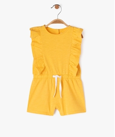 combishort avec volants sur les epaules bebe fille jaune pantacourts et shortsE692801_1