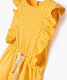 combishort avec volants sur les epaules bebe fille jaune pantacourts et shortsE692801_2