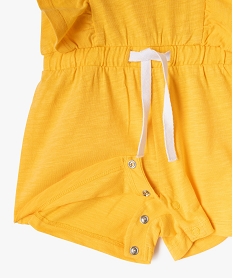 combishort avec volants sur les epaules bebe fille jaune pantacourts et shortsE692801_3
