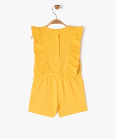 combishort avec volants sur les epaules bebe fille jaune pantacourts et shortsE692801_4