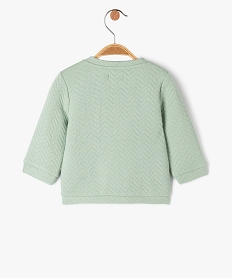 sweat brassiere en molleton a fermeture devant bebe vert sweatsE693101_4
