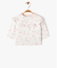 GEMO Sweat brassière ouverture côté bébé fille blanc standard