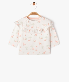 sweat brassiere ouverture cote bebe fille beige sweatsE693201_4