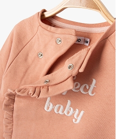 sweat brassiere en molleton a fermeture devant bebe fille rose sweatsE693301_2