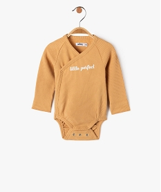 ensemble naissance evolutif 3 pieces   body legging bonnet bebe jaune body manches longuesE693401_2