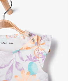 pyjashort a volant imprime tropical bebe fille violetE695301_2