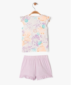pyjashort a volant imprime tropical bebe fille violetE695301_3