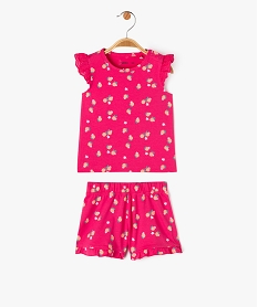 GEMO Pyjashort 2 pièces avec motifs fruits bébé fille Rose