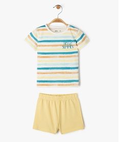 GEMO Pyjashort avec tee-shirt rayé bébé garçon jaune standard