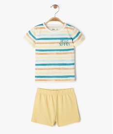 GEMO Pyjashort avec tee-shirt rayé bébé garçon Jaune