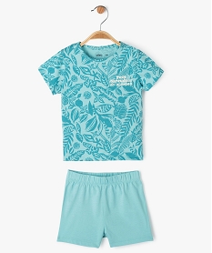 pyjashort 2 pieces a motif feuillage exotique bebe garcon bleu pyjamas 2 piecesE696101_1