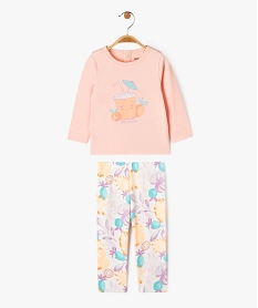 GEMO Pyjama 2 pièces avec motifs exotiques bébé fille Rose