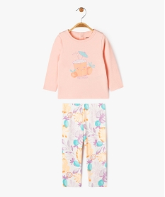 GEMO Pyjama 2 pièces avec motifs exotiques bébé fille rose standard
