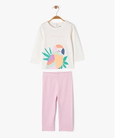GEMO Pyjama 2 pièces en jersey de coton motif oiseau bébé Violet