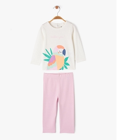 GEMO Pyjama 2 pièces en jersey de coton motif oiseau bébé violet standard