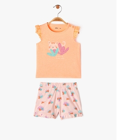 GEMO Pyjashort 2 pièces avec motifs félins bébé fille orange standard