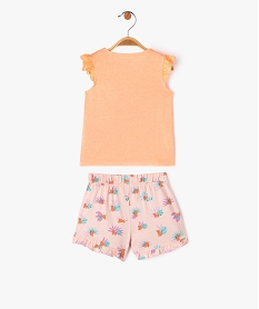 pyjashort 2 pieces avec motifs felins bebe fille orangeE696701_4