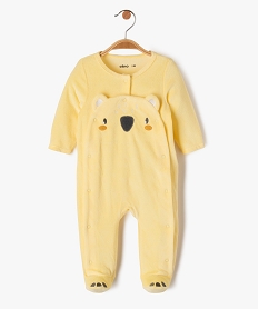 pyjama en velours avec motif ourson bebe jauneE697201_1