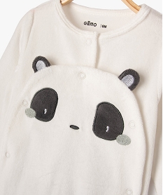pyjama velours motif panda ouverture devant  bebe blanc pyjamas veloursE697701_2
