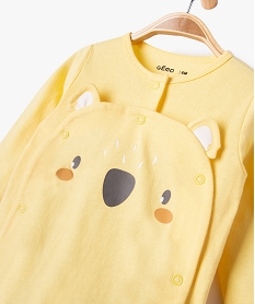 pyjama dors-bien avec motif ourson bebe jaune pyjamas ouverture devantE698101_2