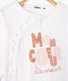 pyjama dors-bien ouvert devant avec touches pailletees bebe fille beige pyjamas ouverture devantE698301_2