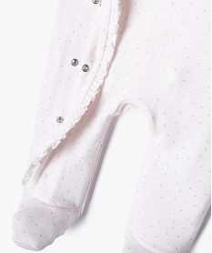 pyjama dors-bien ouvert devant avec touches pailletees bebe fille beige pyjamas ouverture devantE698301_3
