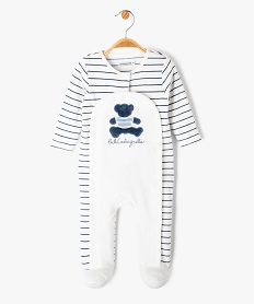 GEMO Pyjama en velours ouvert devant bébé - LuluCastagnette Blanc