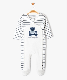 pyjama en velours ouvert devant bebe - lulucastagnette blancE698401_1