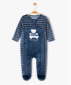 pyjama en velours ouvert devant bebe - lulucastagnette bleuE698501_1