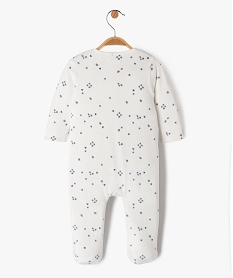 pyjama en velours ouverture devant motif fleurs et ourson bebe - lulucastagnette blancE698601_4
