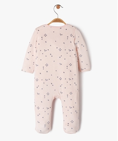pyjama en velours ouverture devant motif fleurs et ourson bebe - lulucastagnette roseE698701_2