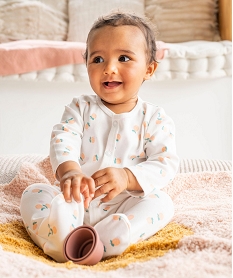 pyjama dors-bien imprime en coton fermeture devant bebe fille beige pyjamas ouverture devantE698901_4