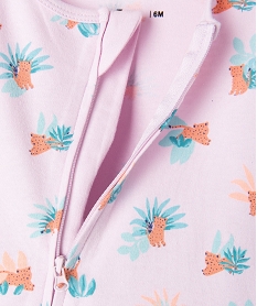 pyjama dors-bien imprime avec fermeture zippee devant bebe fille violet pyjamas ouverture devantE699101_2