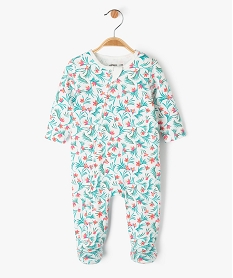 pyjama dors-bien imprime avec fermeture zippee devant bebe fille blanc pyjamas ouverture devantE699201_1