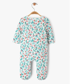 pyjama dors-bien imprime avec fermeture zippee devant bebe fille blanc pyjamas ouverture devantE699201_3