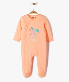 GEMO Pyjama dors-bien ouverture devant bébé fille Orange