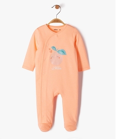 GEMO Pyjama dors-bien ouverture devant bébé fille orange standard