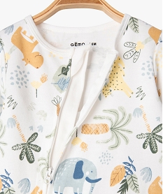 pyjama en jersey imprime avec zip ventral bebe beige pyjamas ouverture devantE699401_2
