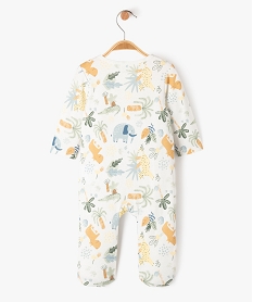 pyjama en jersey imprime avec zip ventral bebe beige pyjamas ouverture devantE699401_3