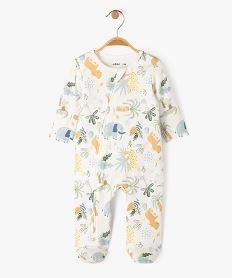 pyjama en jersey imprime avec zip ventral bebe beige pyjamas ouverture devantE699401_4