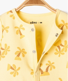 pyjama dors-bien fermeture devant avec motifs palmiers bebe jauneE699901_2