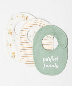 GEMO Bavoir de naissance en jersey imprimé (lot de 3) blanc chine