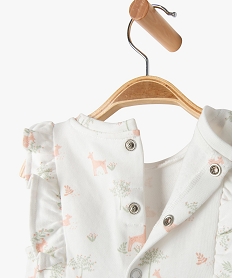 combinaison longue sans manches en molleton imprime bebe fille beige pantalonsE702301_3