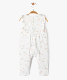 combinaison longue sans manches en molleton imprime bebe fille beige pantalonsE702301_4