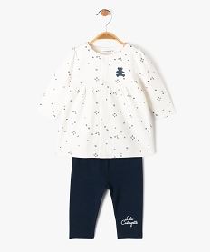 ensemble 2 pieces bebe fille - lulucastagnette blanc ensemblesE702701_4