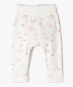 pantalon imprime evolutif en maille bebe fille beige leggingsE703401_1