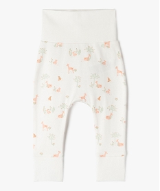pantalon imprime evolutif en maille bebe fille beige leggingsE703401_2