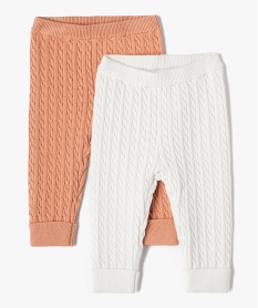 GEMO Pantalon bébé en maille torsadée (lot de 2) Rose